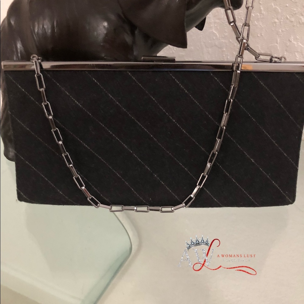 Banana Republic pinstripe clutch handbag